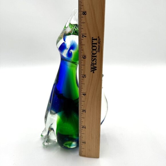 Murano Figurine Large Cat Art Glass Italy 8” Tall Vintage - Picture 9 of 11